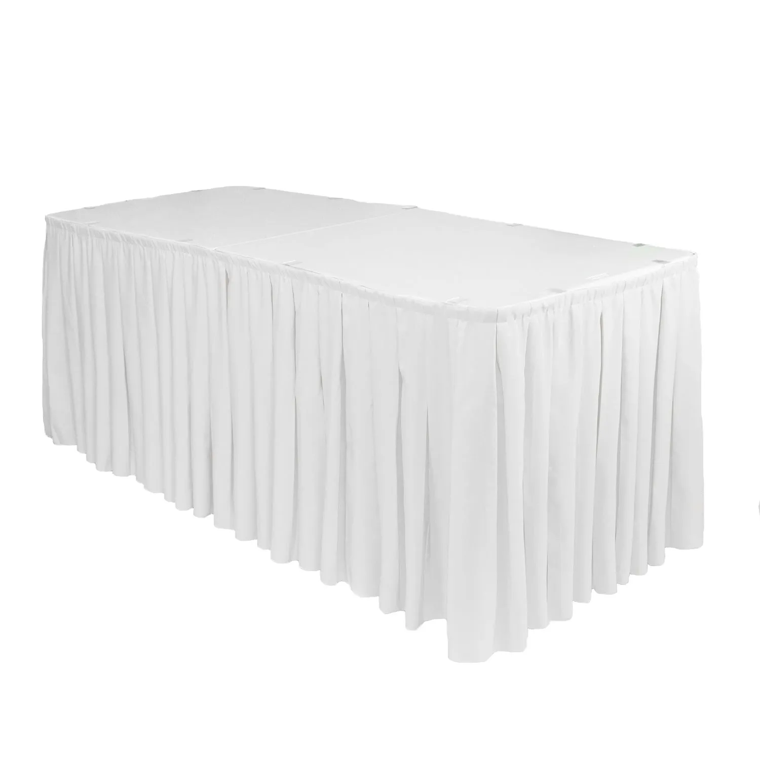 21 ft x 29 inch Polyester Pleated Table Skirt White