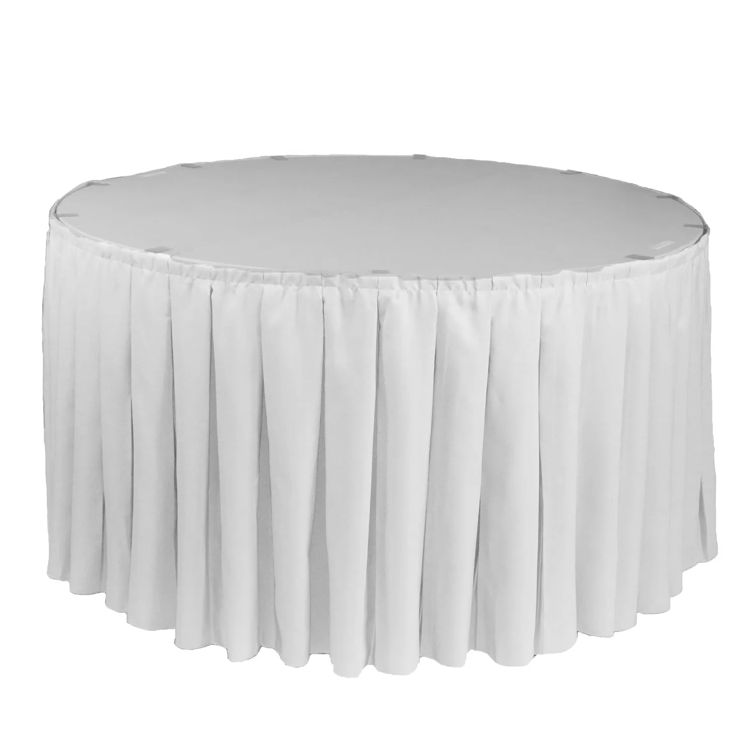 21 ft x 29 inch Polyester Pleated Table Skirt White