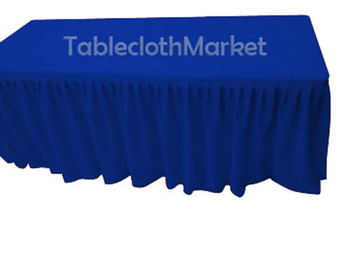 4' Fitted Table Skirt Cover w/ Top Topper Single Pleated All Events  Royal Blue"