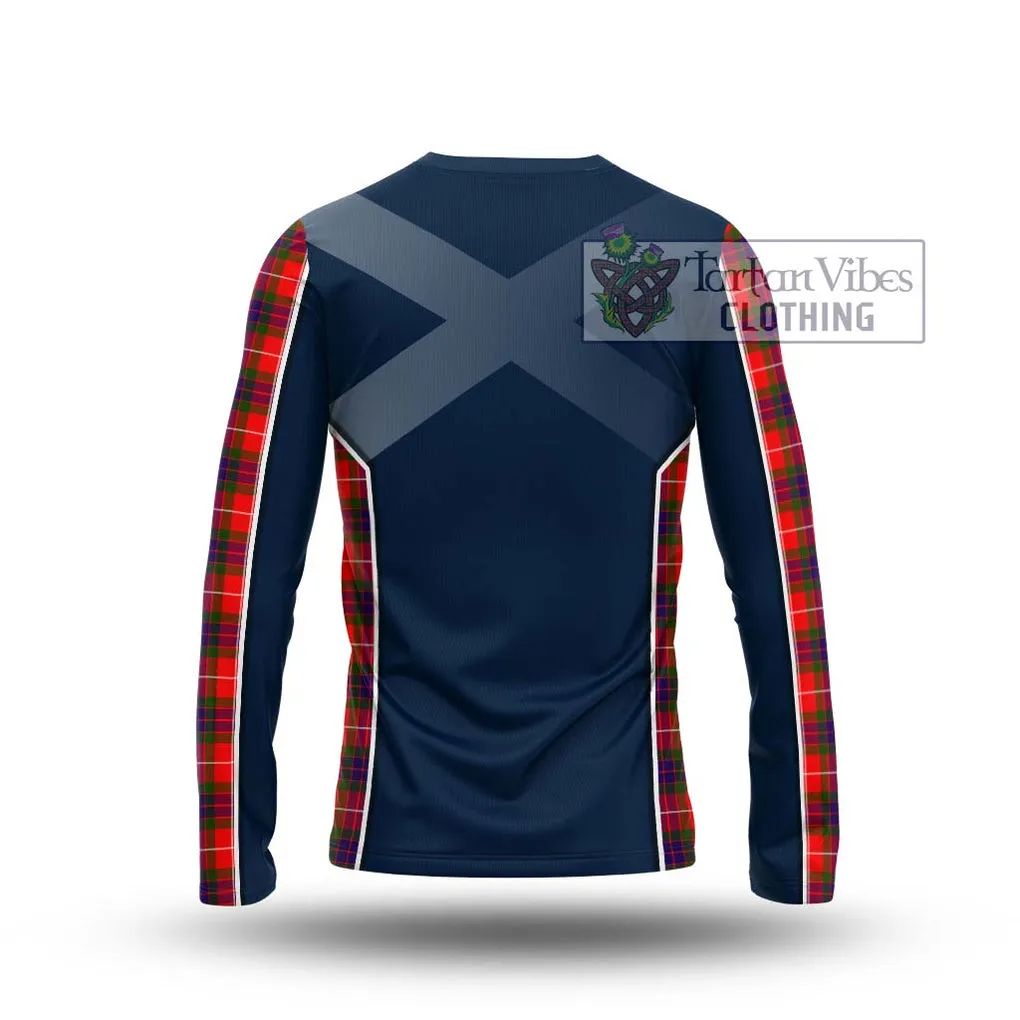 Abernethy Tartan Long Sleeve T-Shirt with Family Crest and Lion Rampant Vibes Sport Style