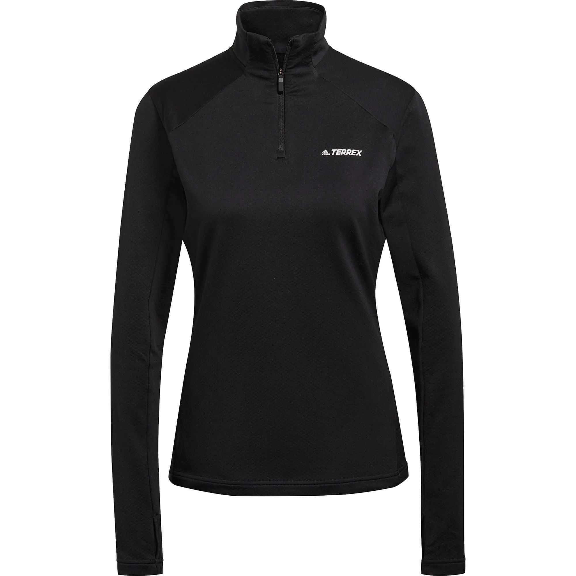 adidas Terrex EveryHike Half Zip Long Sleeve Womens Fleece Top - Black