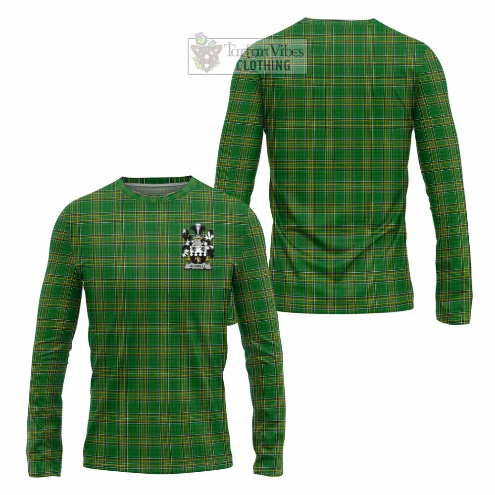 Aldwell Irish Clan Tartan Long Sleeve T-Shirt with Coat of Arms