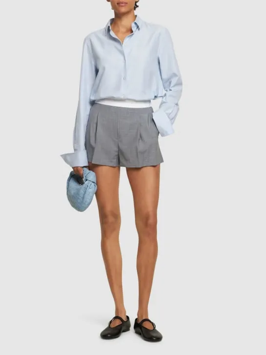 Alexander Wang   High waisted pleated wool shorts 