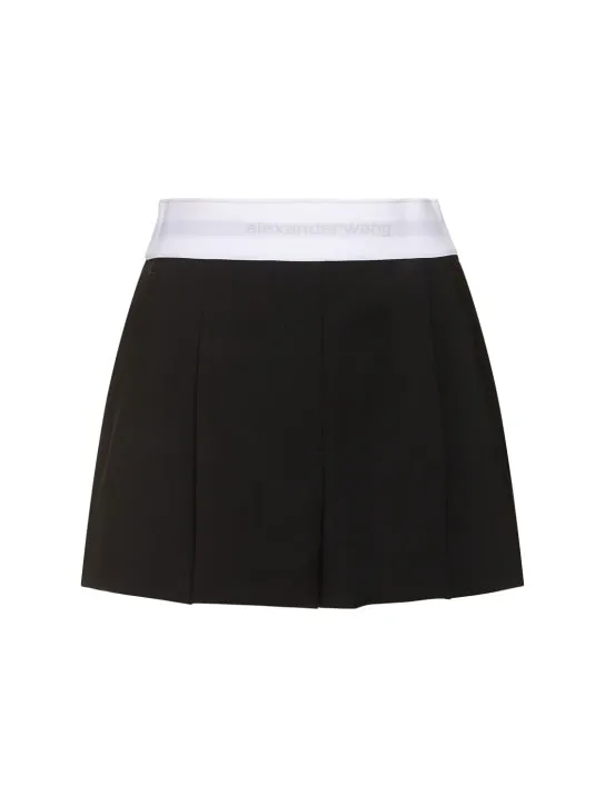 Alexander Wang   High waisted pleated wool shorts 