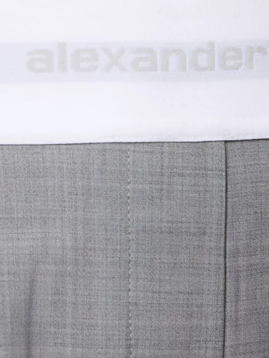 Alexander Wang   High waisted pleated wool shorts 