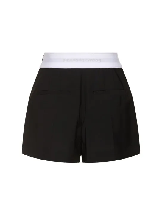 Alexander Wang   High waisted pleated wool shorts 