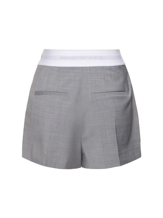 Alexander Wang   High waisted pleated wool shorts 