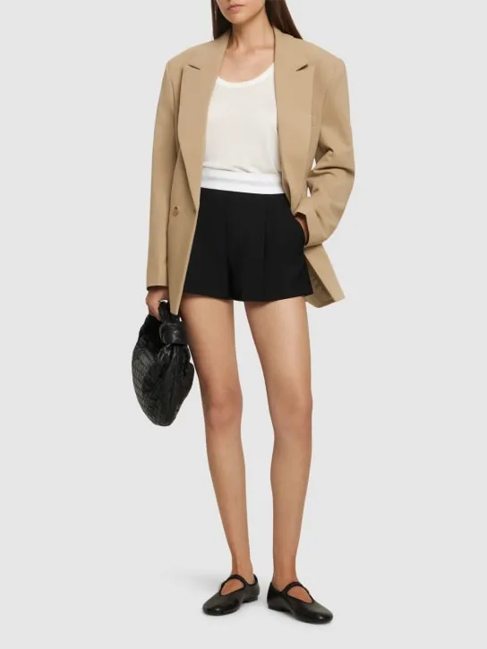 Alexander Wang   High waisted pleated wool shorts 