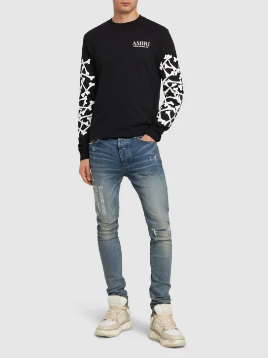 Amiri   Bones stacked cotton long sleeve t-shirt 