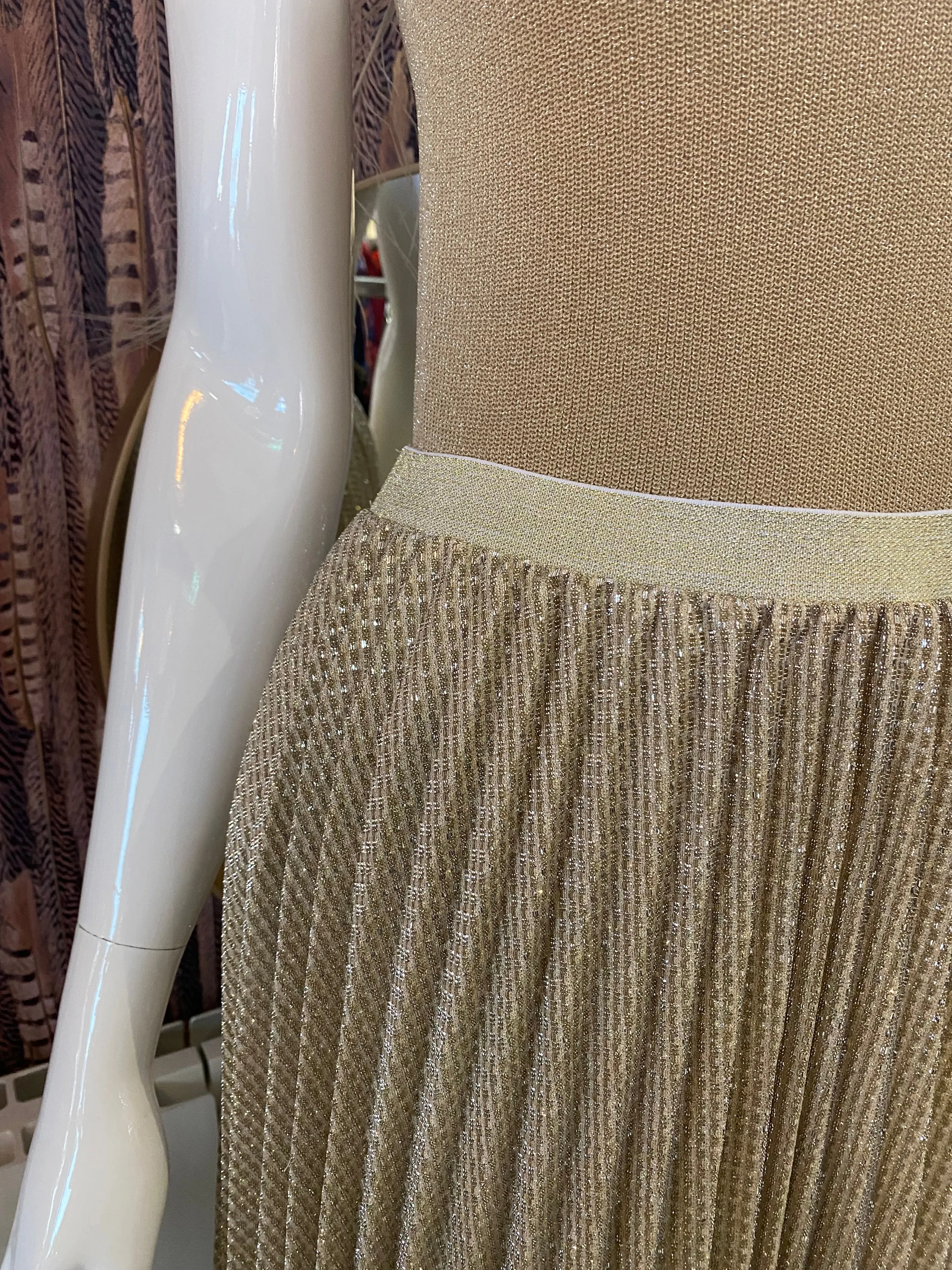 Angie Metallic Pleated Skirt