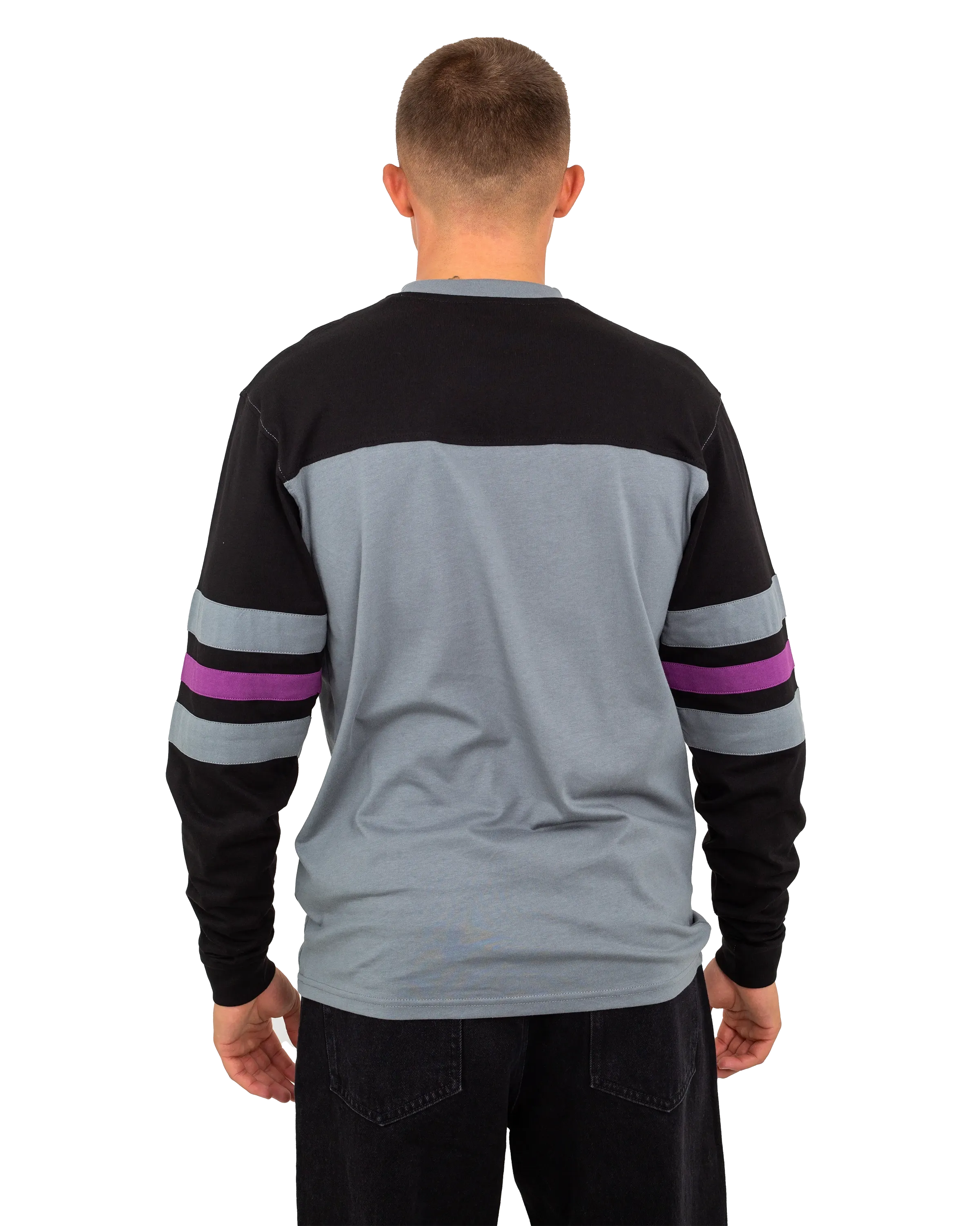 Arch Strip Long Sleeve T-Shirt in Iron