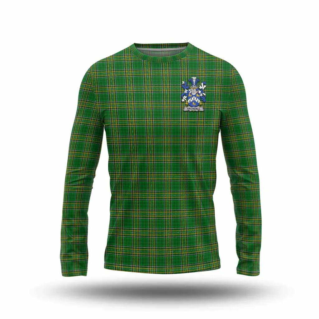 Archdall Irish Clan Tartan Long Sleeve T-Shirt with Coat of Arms