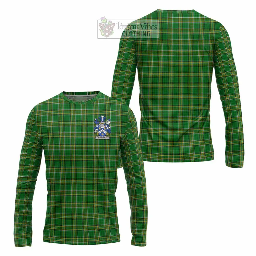 Archdall Irish Clan Tartan Long Sleeve T-Shirt with Coat of Arms