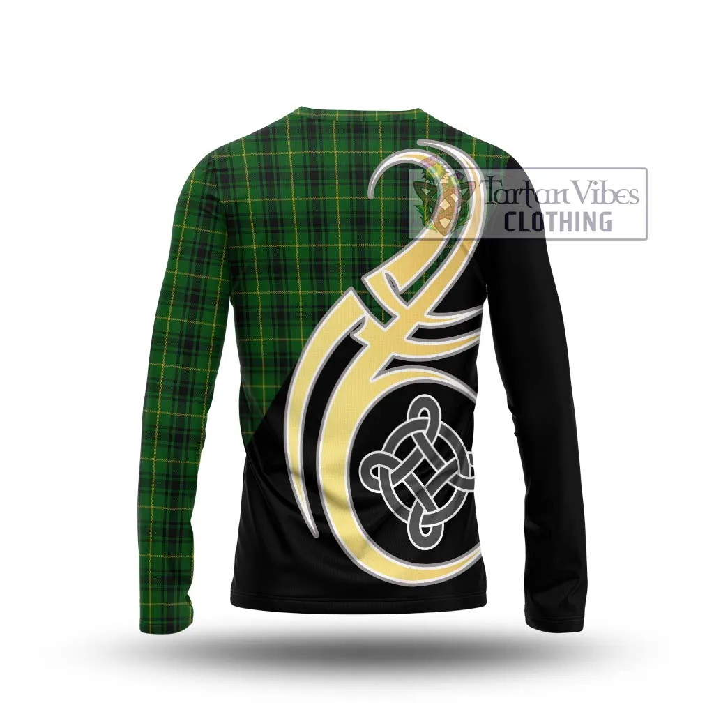 Arthur Tartan Long Sleeve T-Shirt with Family Crest and Celtic Symbol Style