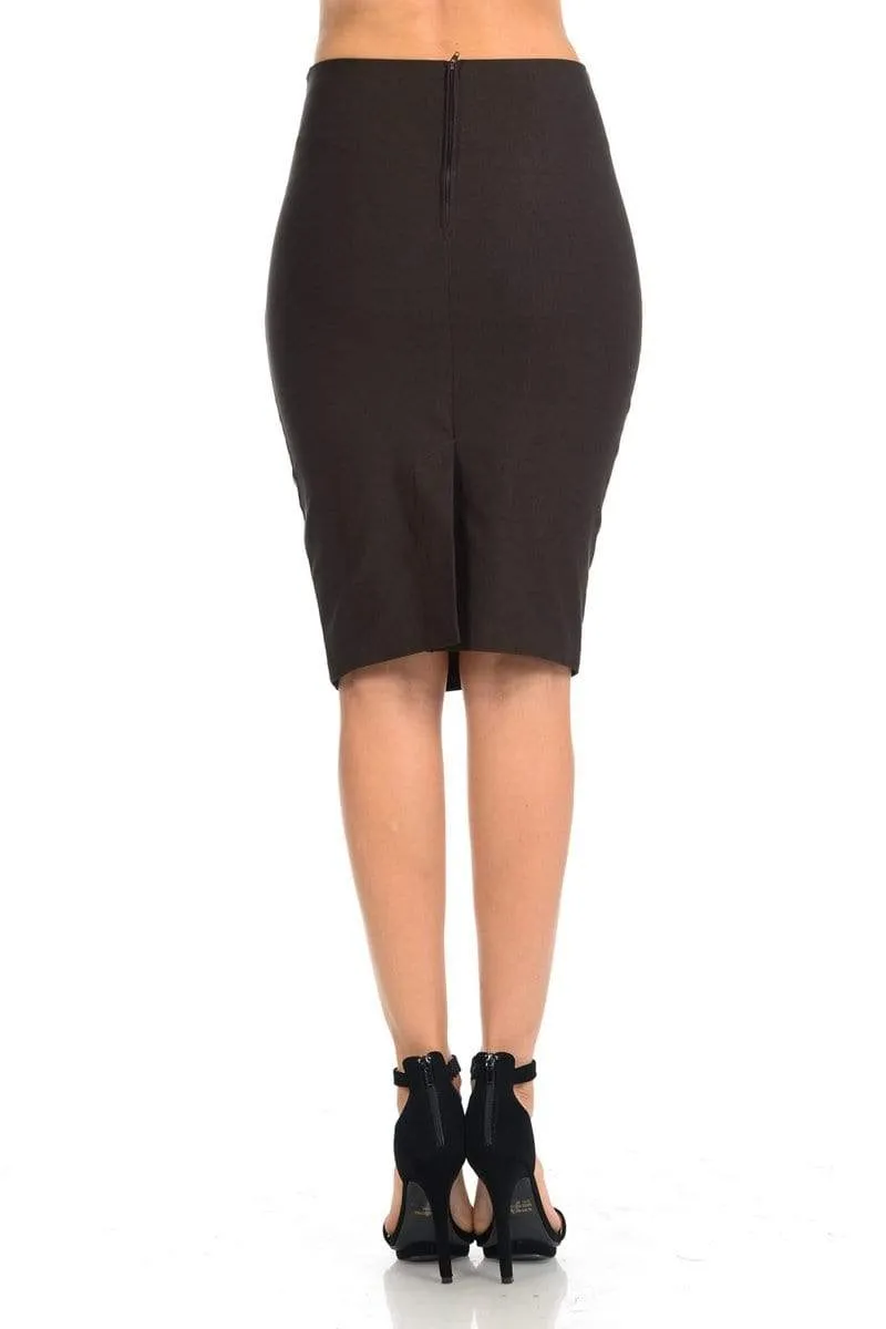 Auliné Collection Women's High Waist Stretchy Bodycon Pencil Skirt