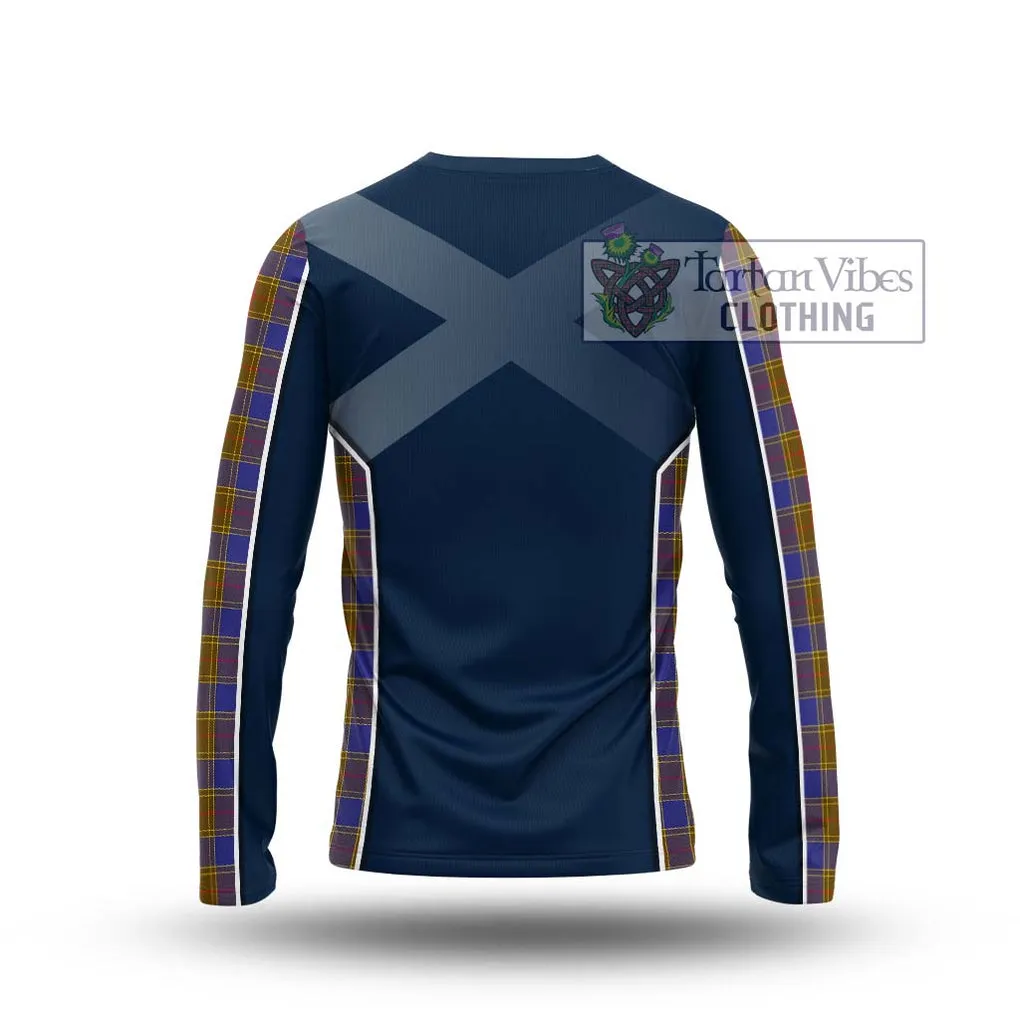 Balfour Tartan Long Sleeve T-Shirt with Family Crest and Lion Rampant Vibes Sport Style