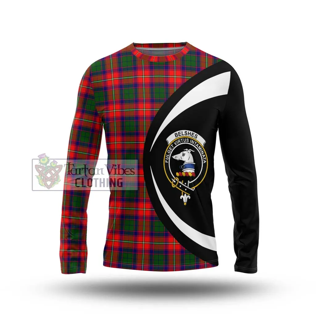 Belshes Tartan Long Sleeve T-Shirt with Family Crest Circle Style