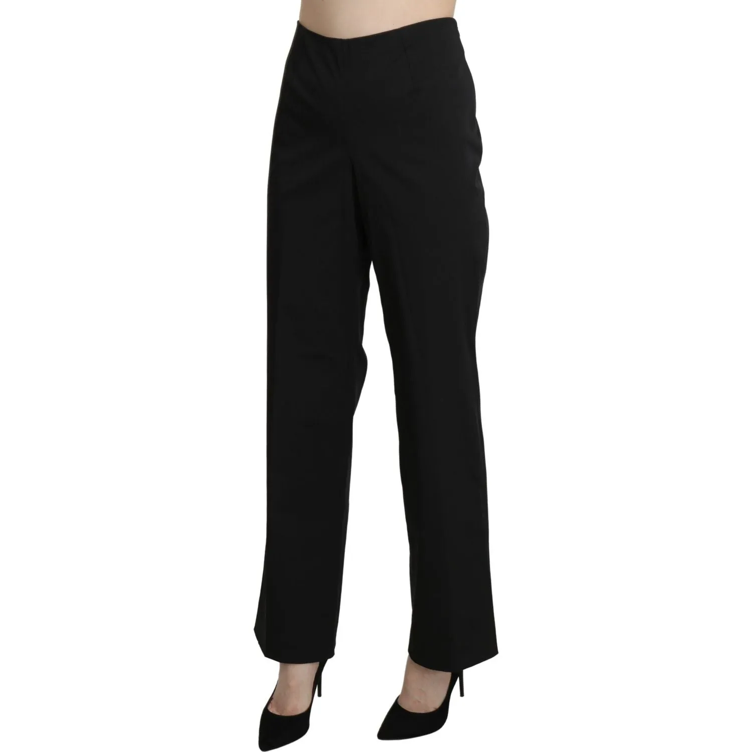 BENCIVENGA Elegant High Waist Straight Black Pants