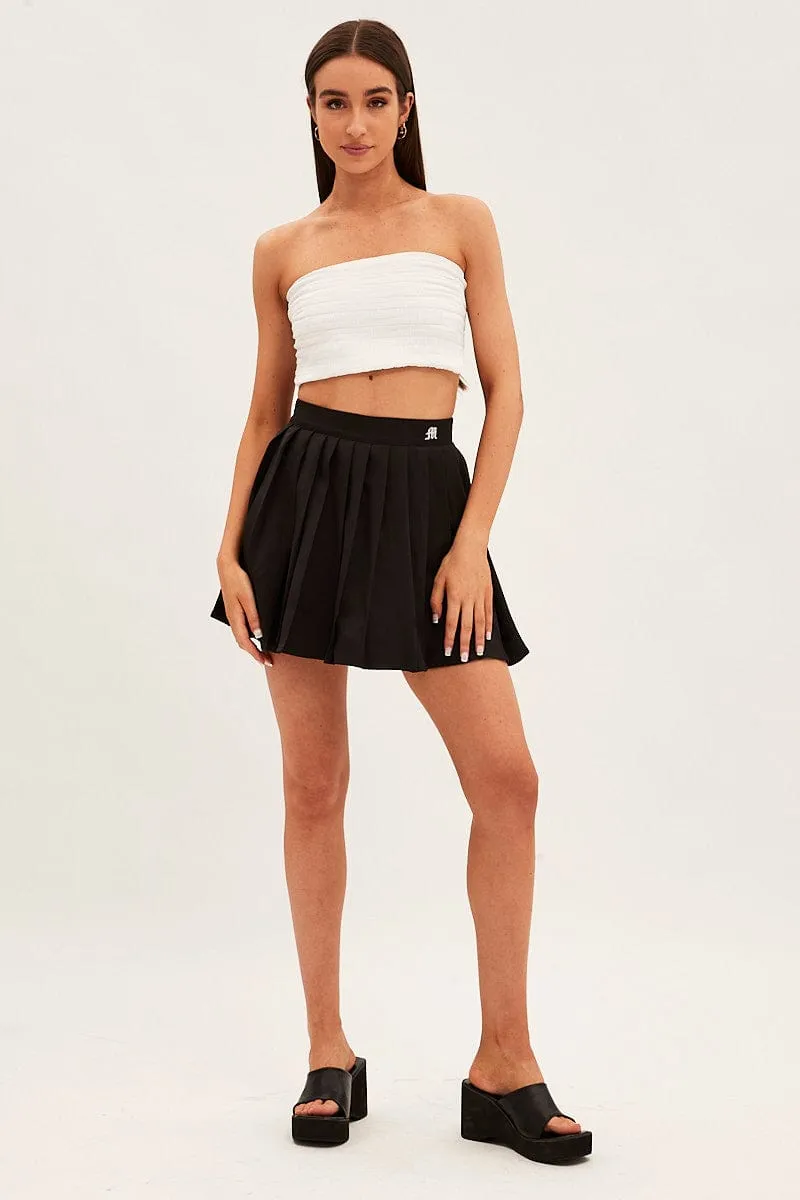 Black Pleated Tennis Skirt