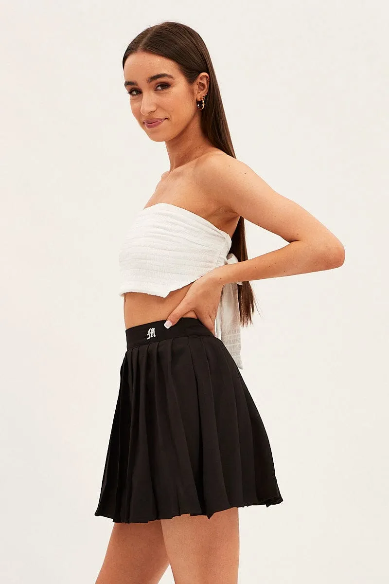 Black Pleated Tennis Skirt