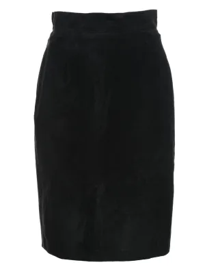 Black Suede Pencil Skirt - S