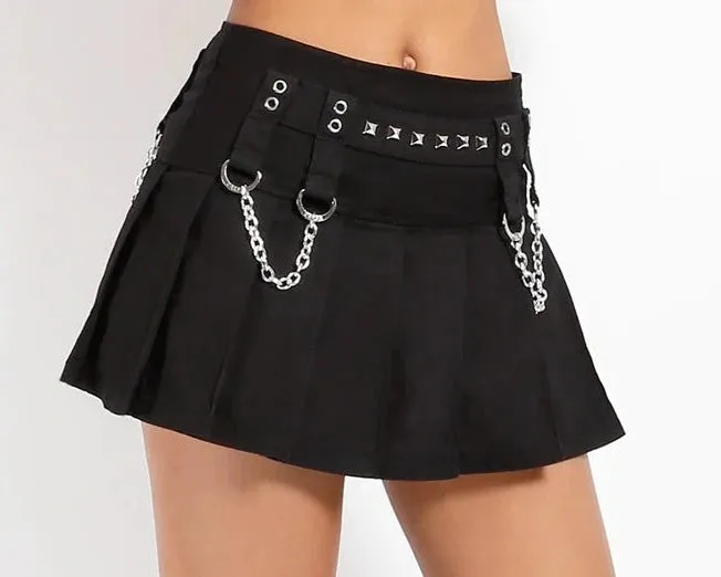 Black/Silver Chain Power Skirt