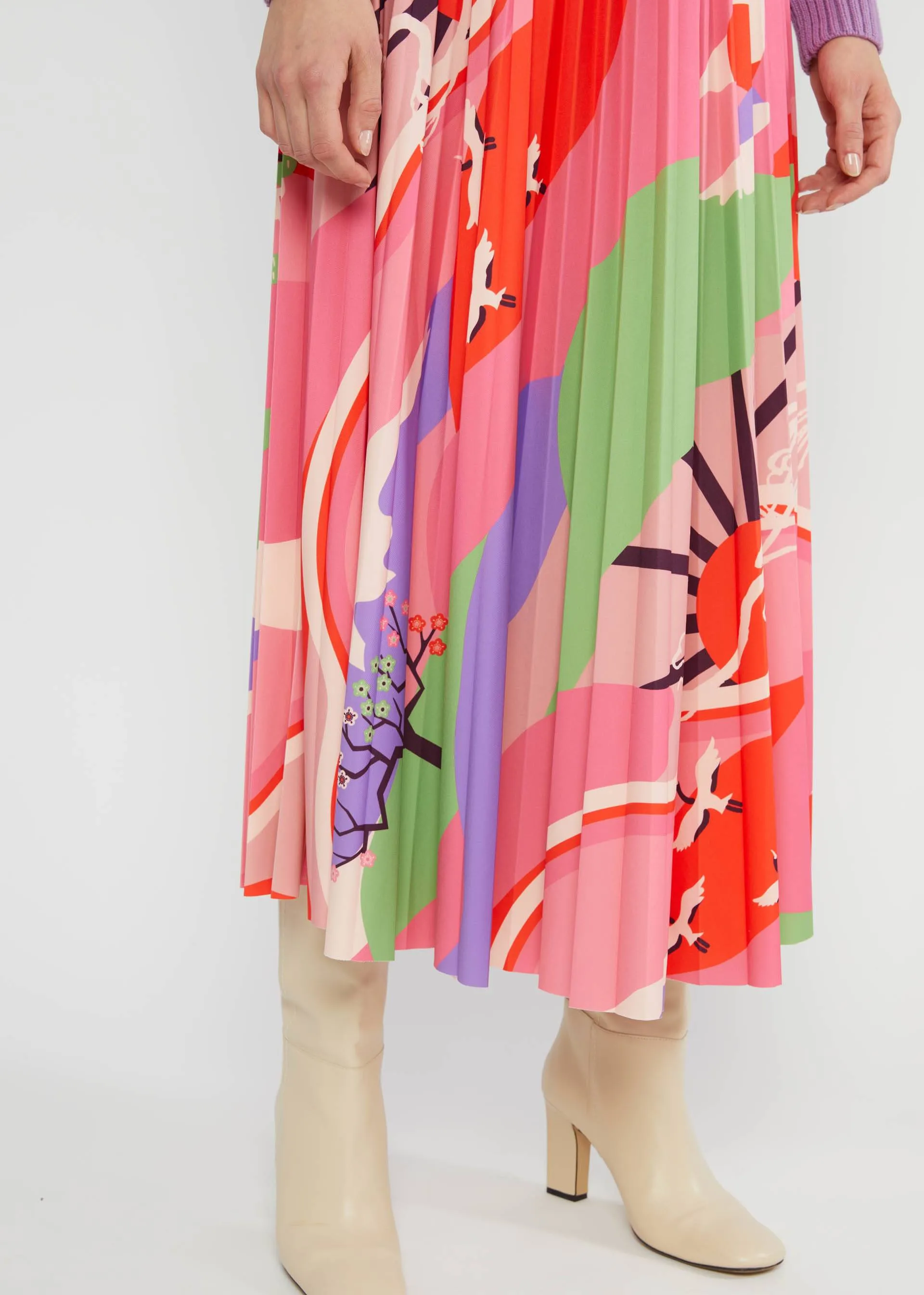 Blutsgeschwister Sakura Swirls Midi Skirt