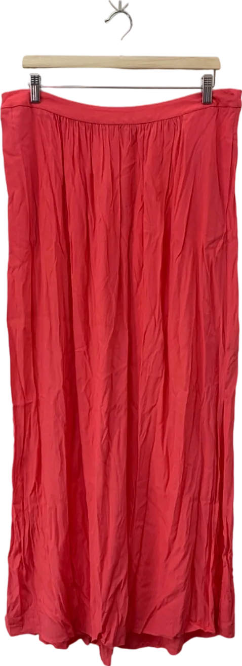 Boden Red Pleated Maxi Skirt UK 16 long