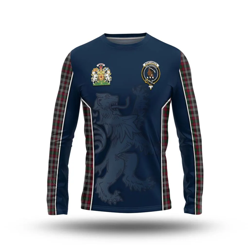 Borthwick Tartan Long Sleeve T-Shirt with Family Crest and Lion Rampant Vibes Sport Style