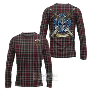 Borthwick Tartan Long Sleeve T-Shirt with Family Crest Celtic Skull Style