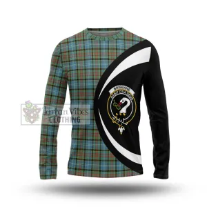 Brisbane Tartan Long Sleeve T-Shirt with Family Crest Circle Style