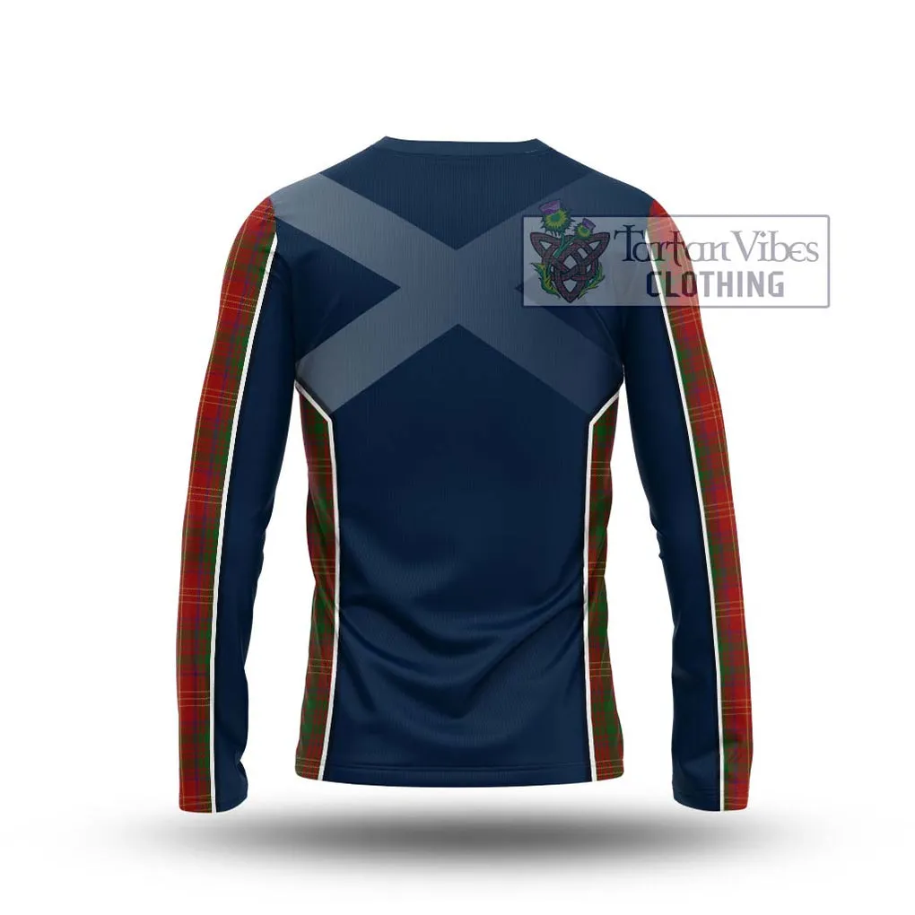 Burns Tartan Long Sleeve T-Shirt with Family Crest and Lion Rampant Vibes Sport Style