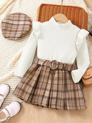 Campus Cutie 4-Piece Plaid Skirt Set