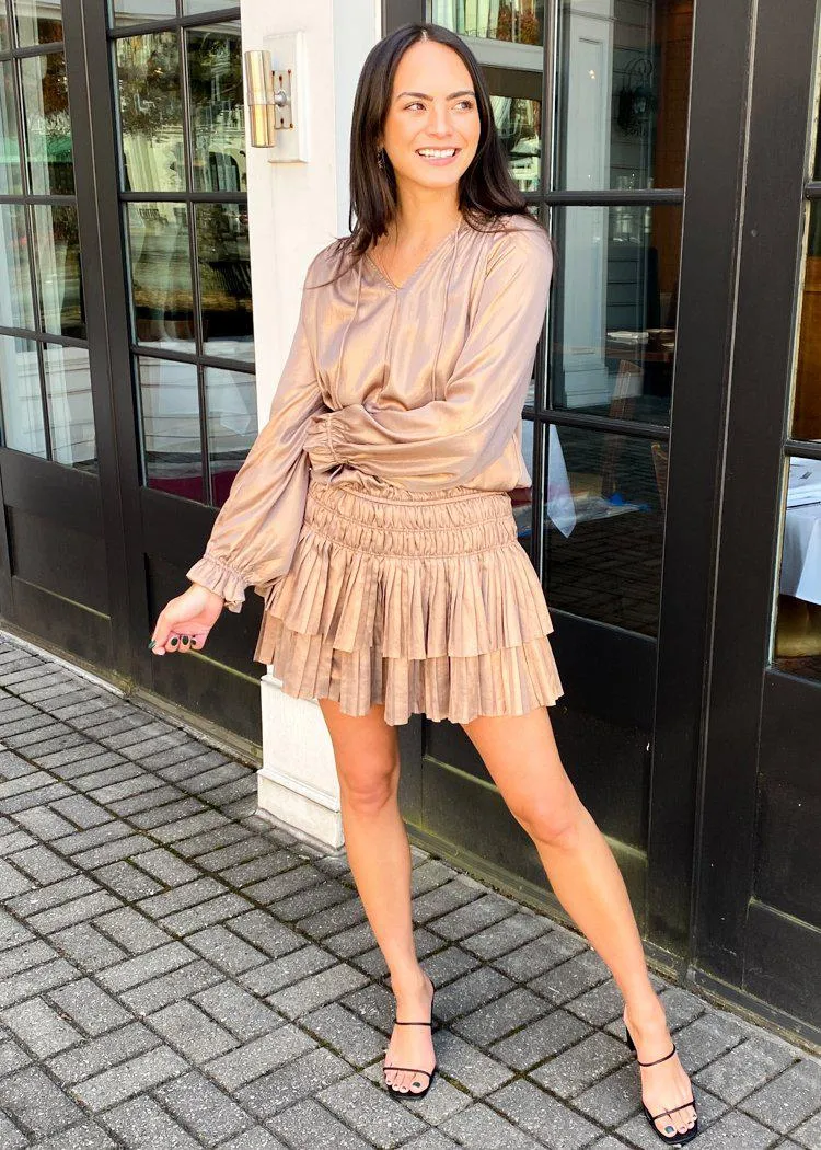 Carleen Metallic Long Sleeve Dress