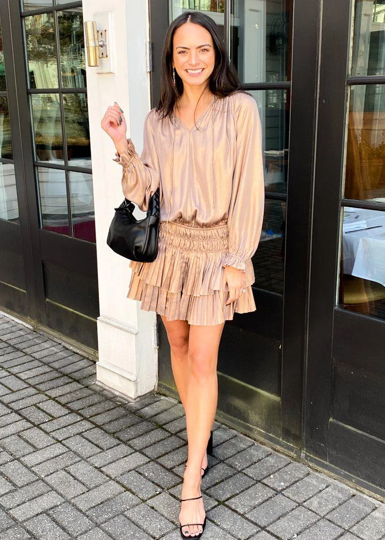 Carleen Metallic Long Sleeve Dress