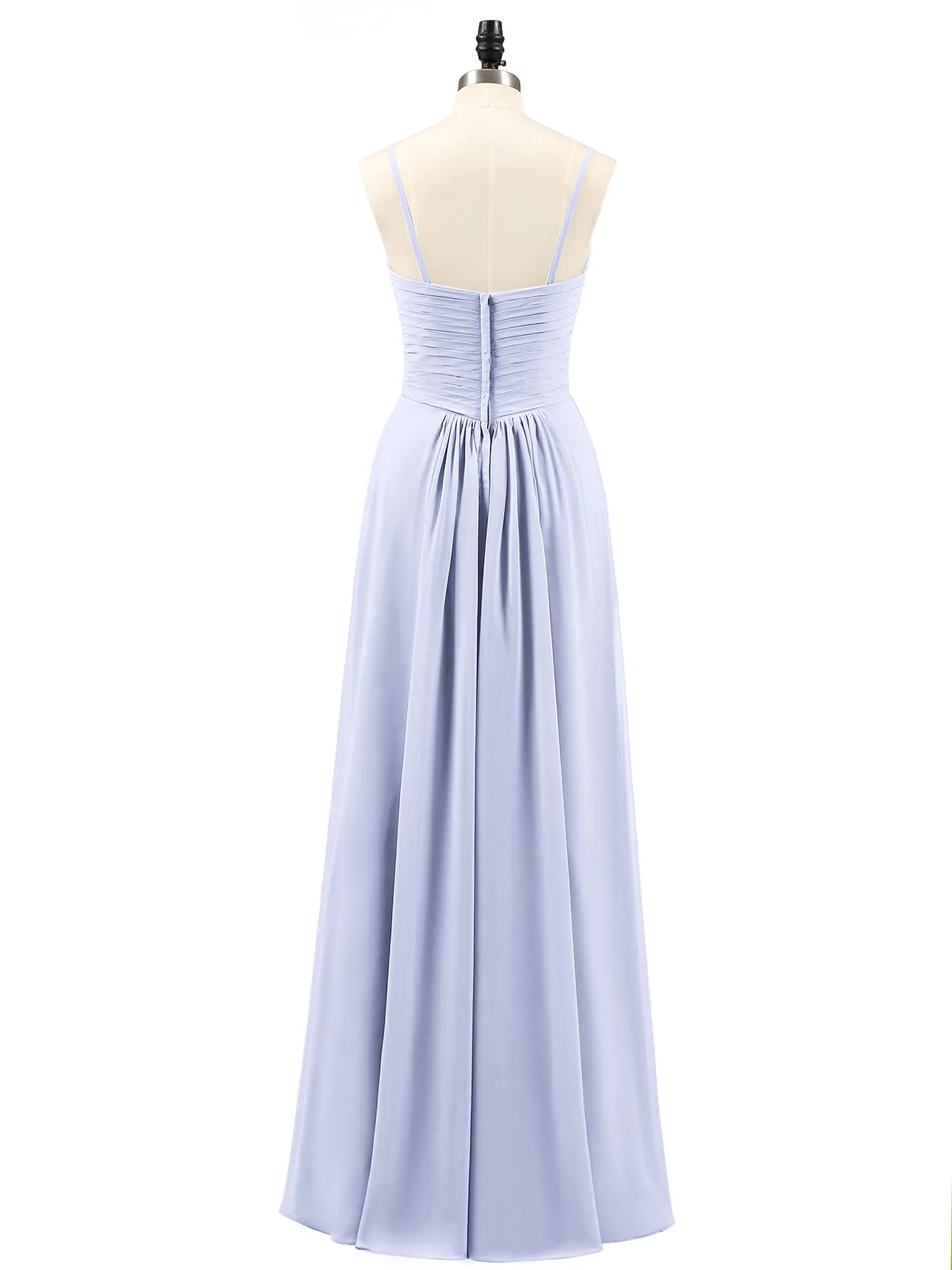 Chiffon Bridesmaid Dresses with Cascade Skirt-Lavender Plus Size