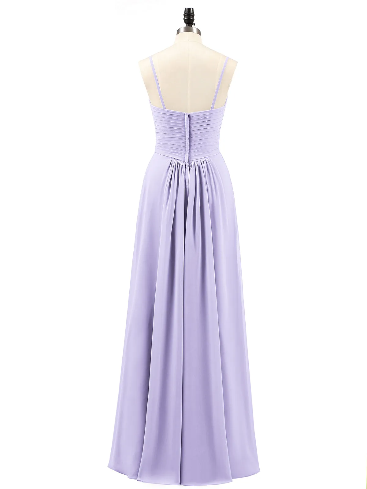 Chiffon Bridesmaid Dresses with Cascade Skirt-Lilac Plus Size