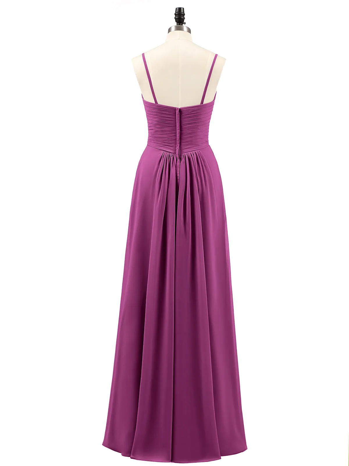 Chiffon Bridesmaid Dresses with Cascade Skirt-Orchid Plus Size