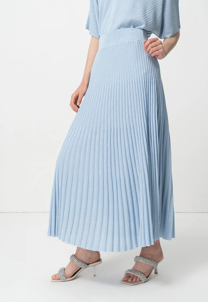 Choice Allover Pleated Skirt Blue