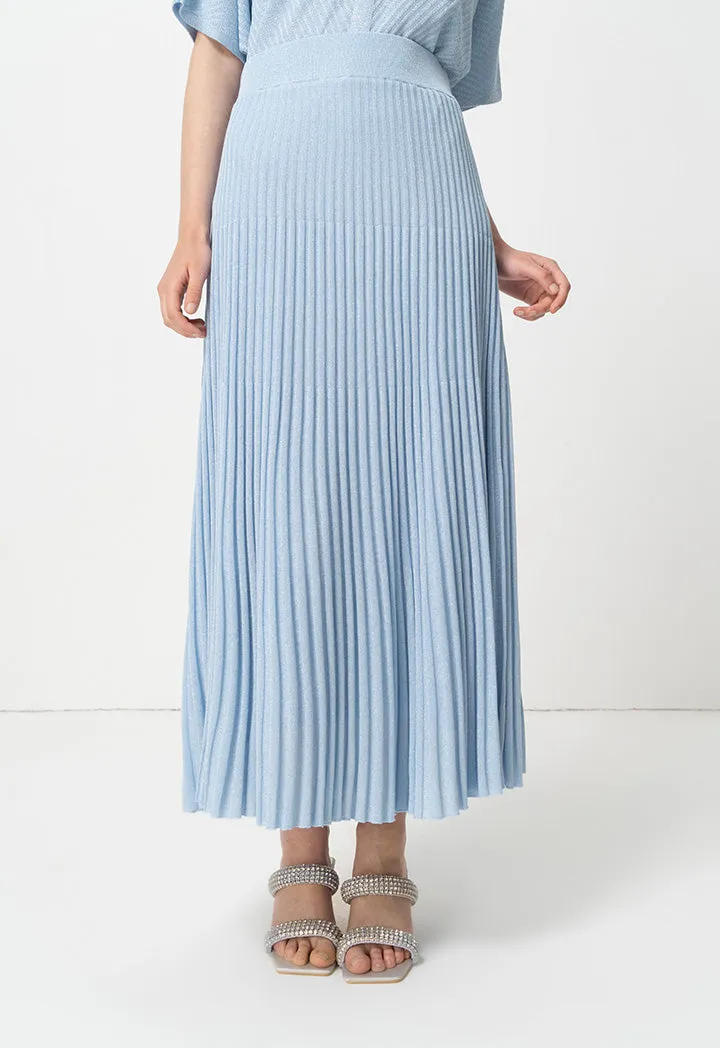 Choice Allover Pleated Skirt Blue