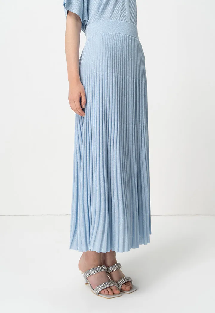 Choice Allover Pleated Skirt Blue