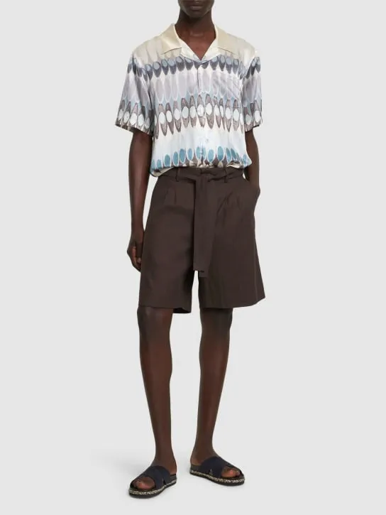 Commas   Tailored linen blend shorts 