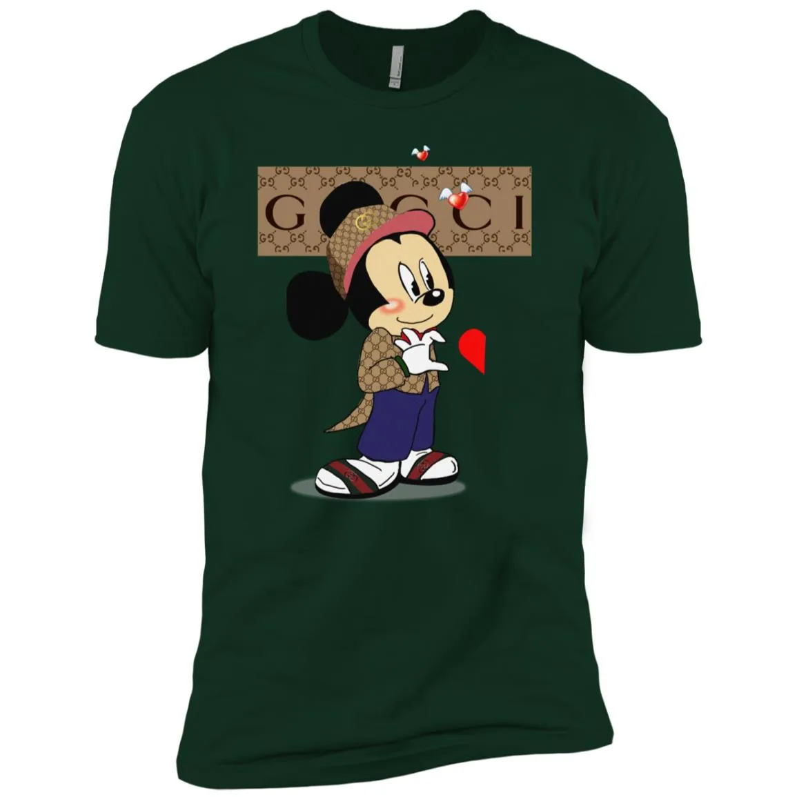 Couple Gucci Mickey Tshirt Valentine's Day Men Short Sleeve T-Shirt