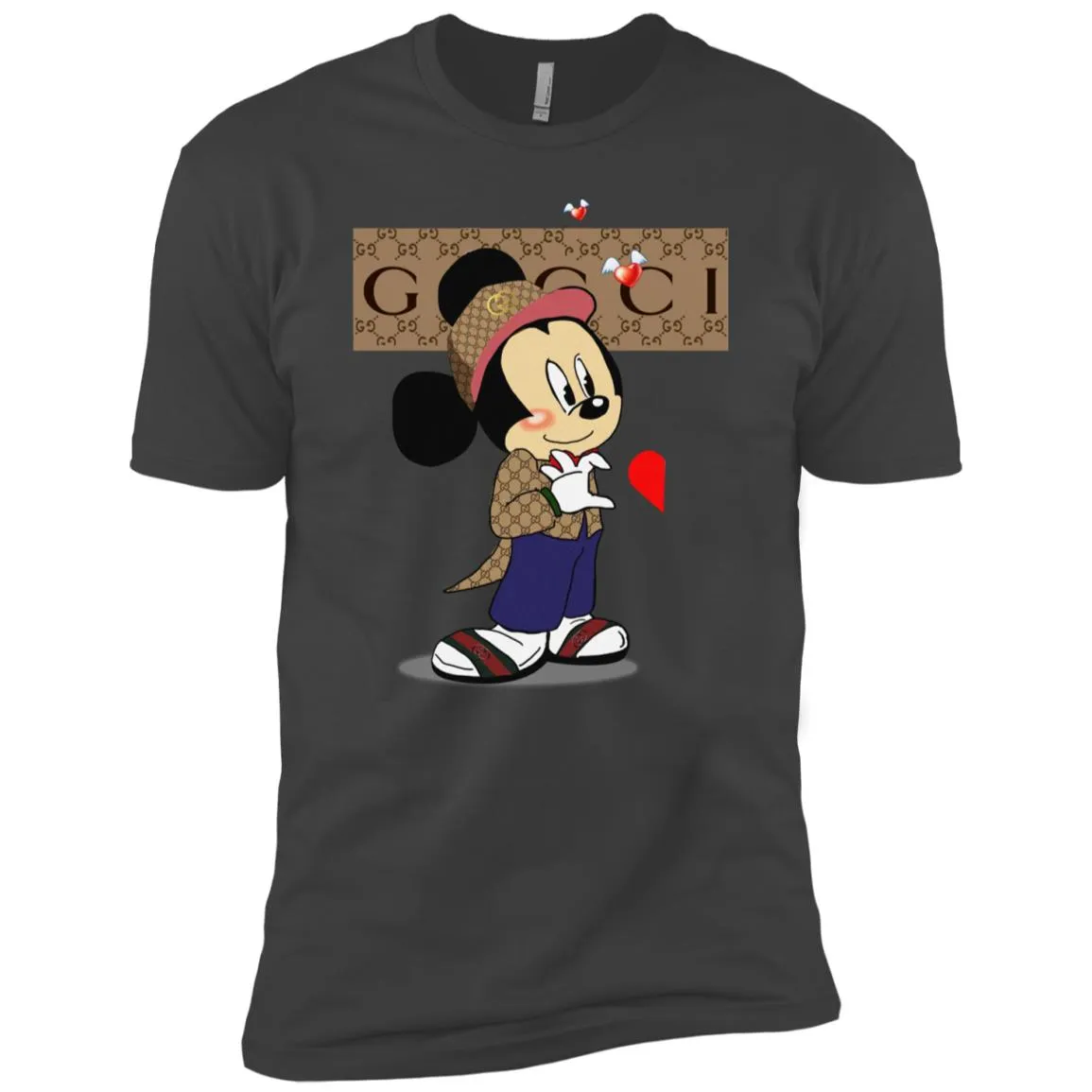 Couple Gucci Mickey Tshirt Valentine's Day Men Short Sleeve T-Shirt