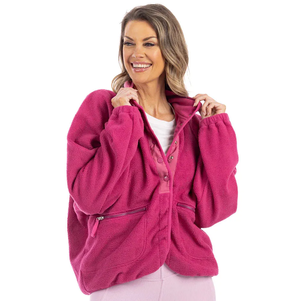 Cozy Daze Fleece Jacket - Hot Pink