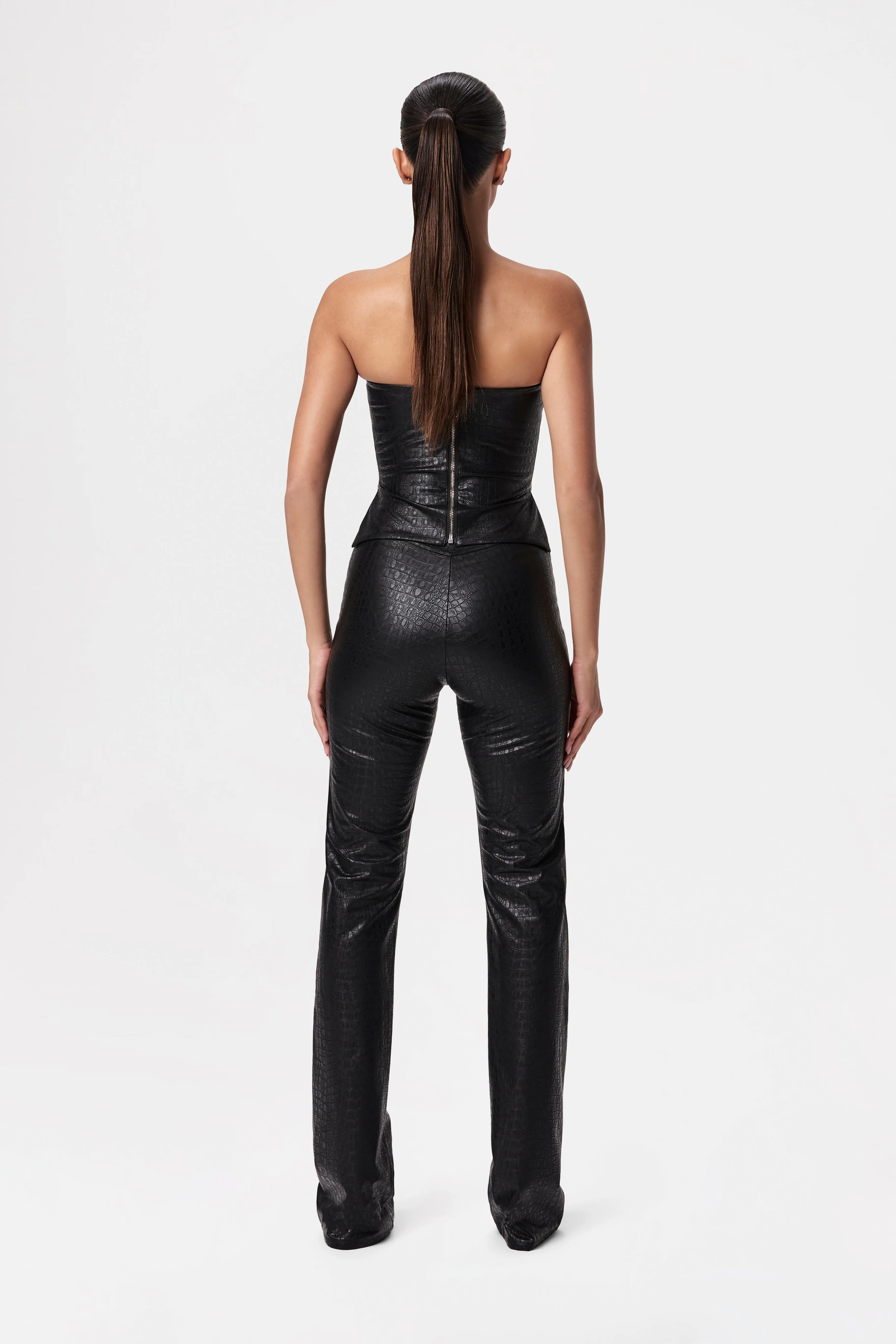 Croc Vegan Leather Bootcut Pants