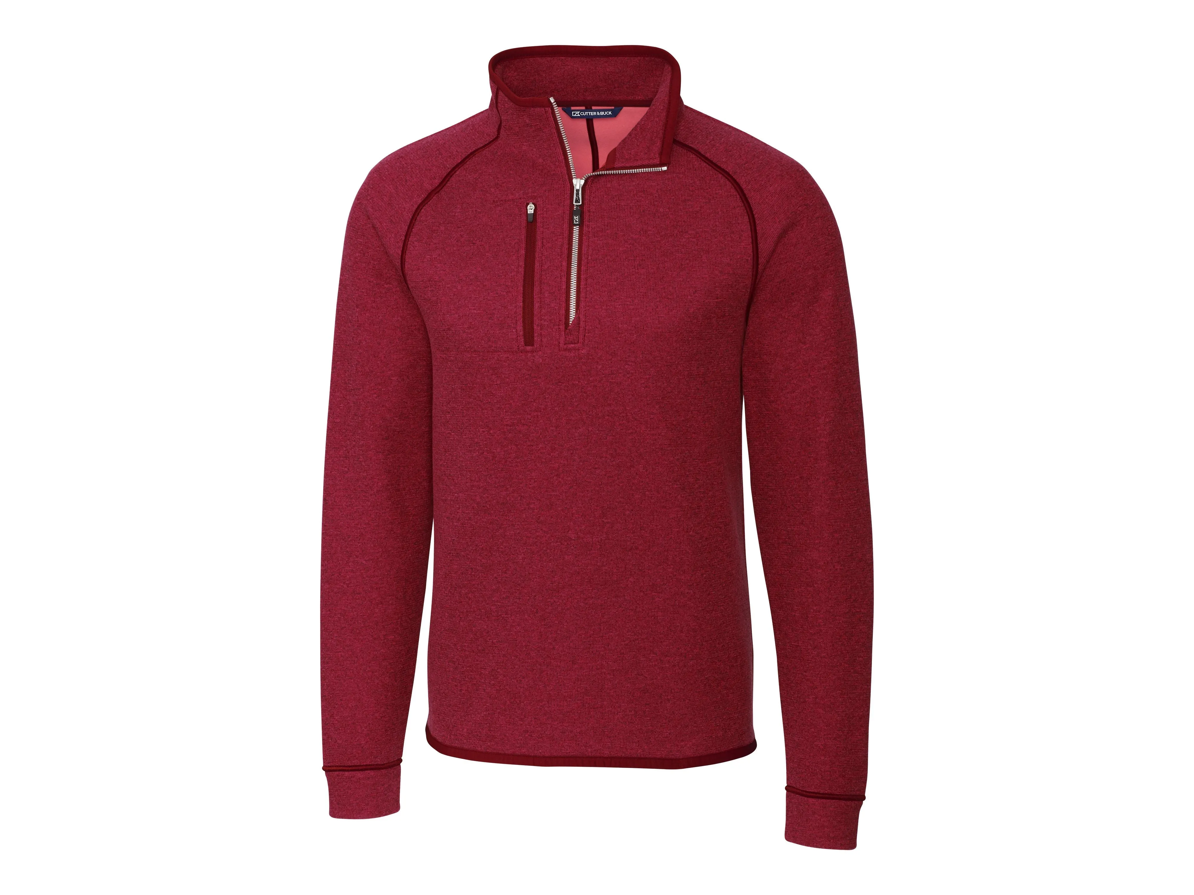 Cutter & Buck Mainsail Sweater-Knit Mens Half Zip Pullover Jacket