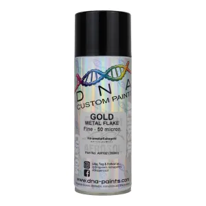 DNA PAINTS Metal Flake 350ml Aerosol Gold Fine - 50 Micron