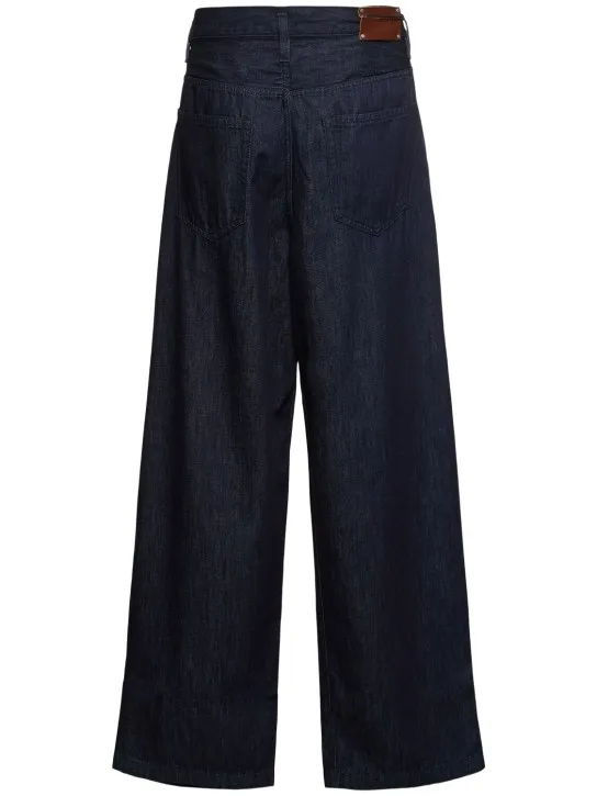 Dries Van Noten   Penning pleated cotton loose fit jeans 