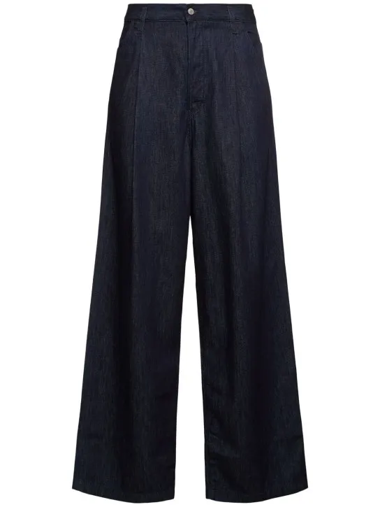 Dries Van Noten   Penning pleated cotton loose fit jeans 